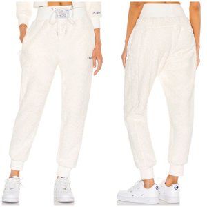 Adam Selman BOUCLE teddy high waist sweatpants